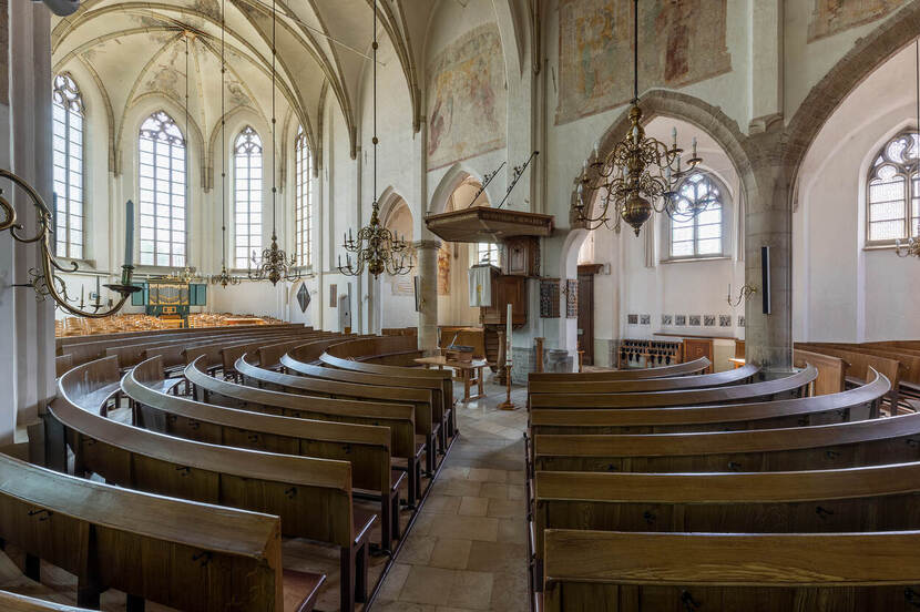 Interieur van de protestantse kerk in Aalten